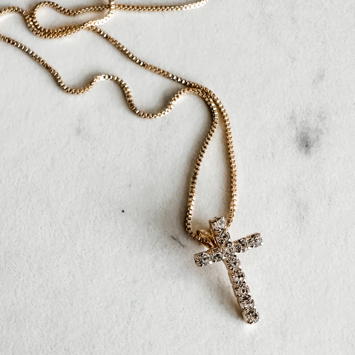 Mini CZ Cross Necklace