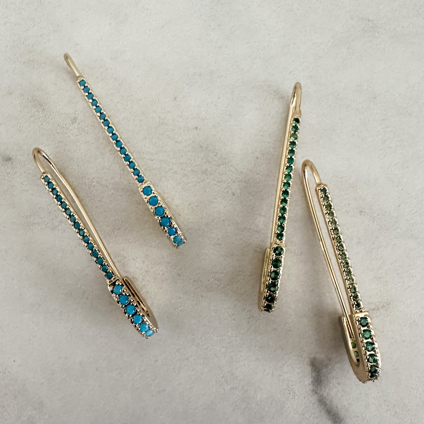 Pavé Safety Pin Earrings