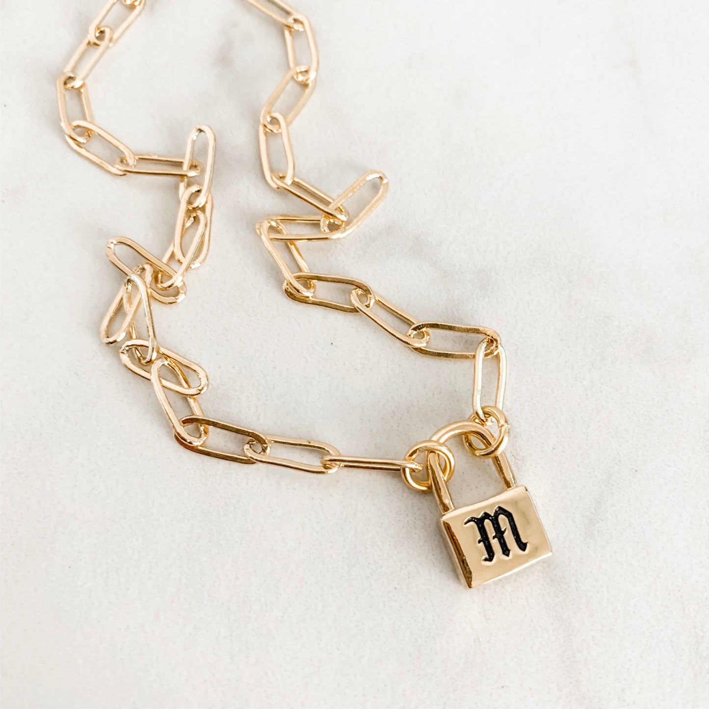 The Lock Initial Necklace