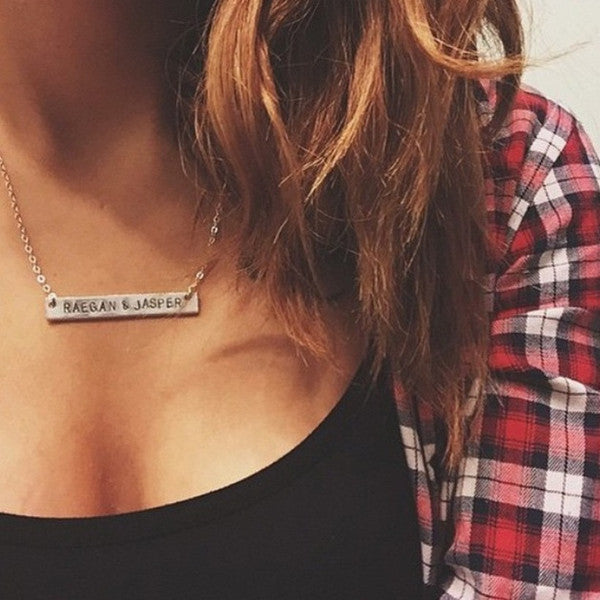 Custom Stamped Bar Necklace