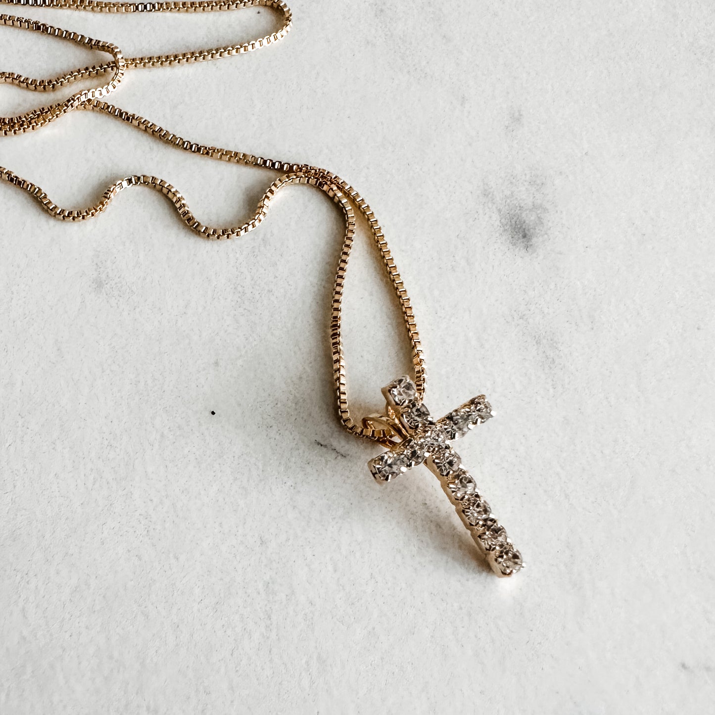 Mini CZ Cross Necklace