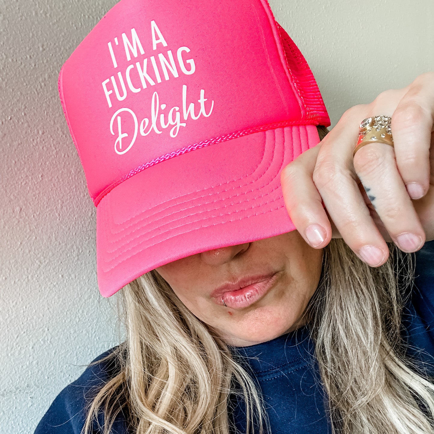 I’m a Delight Trucker Hat- Hot Pink